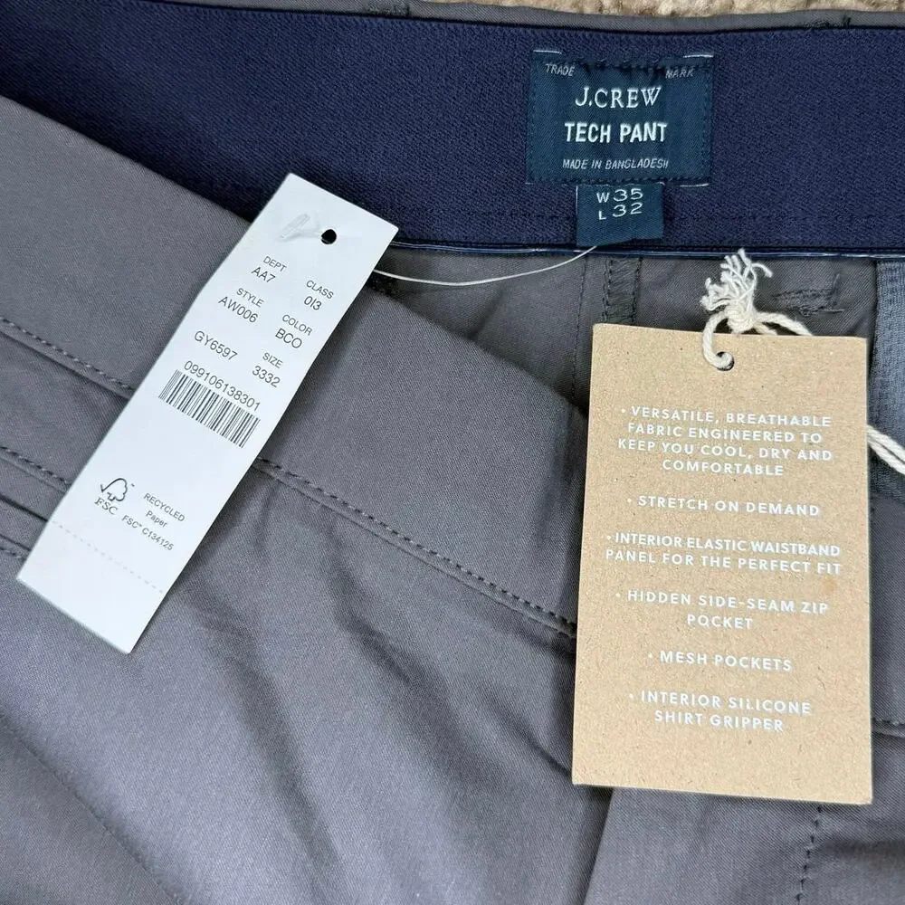 NWT J. Crew 770™ Straight-Fit Tech Pant Size 35x32